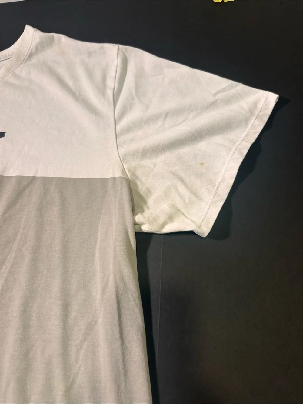 Nike Cream and White Colorblock Short Sleeve Tee with Black Logo